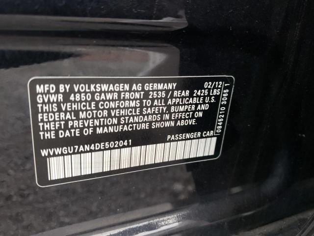 2013 VOLKSWAGEN CC VR6 4MO WVWGU7AN4DE502041