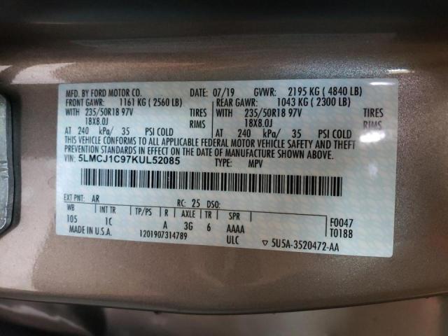 2019 LINCOLN MKC 5LMCJ1C97KUL52085