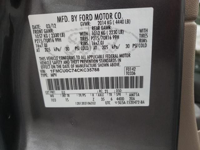 2012 FORD ESCAPE XLS 1FMCU0C74CKC35788