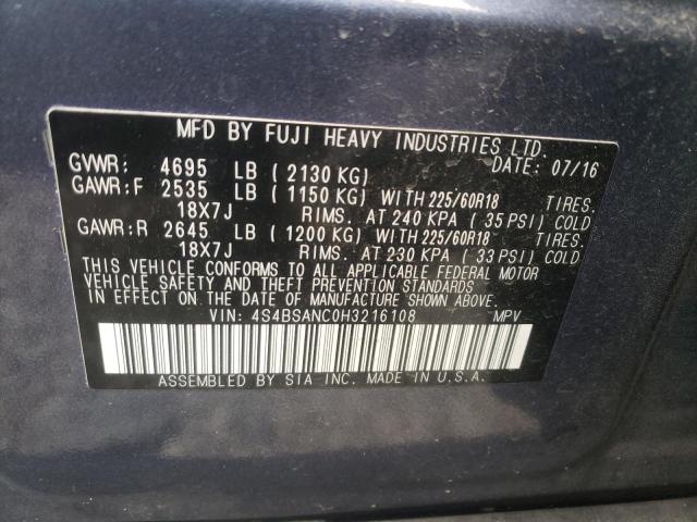 4S4BSANC0H3216108 Subaru Outback 2. 2017. Фото: 9