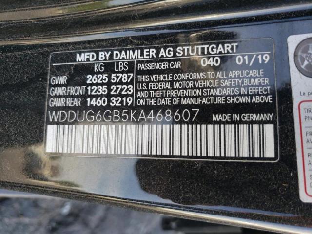 2019 MERCEDES-BENZ S 450 WDDUG6GB5KA468607
