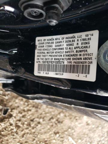 19XFB2F82FE005374 Honda Civic Ex 2015. Фото: 9