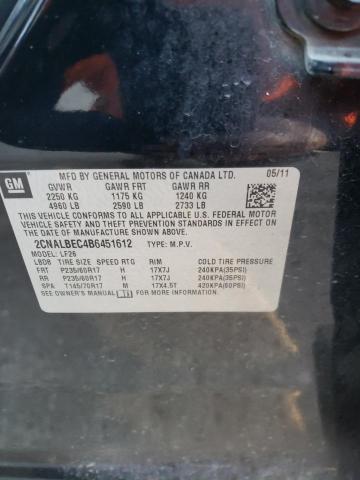 2011 CHEVROLET EQUINOX 2L 2CNALBEC4B6451612