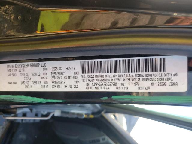2011 JEEP LIBERTY LI 1J4PN5GK7BW537981