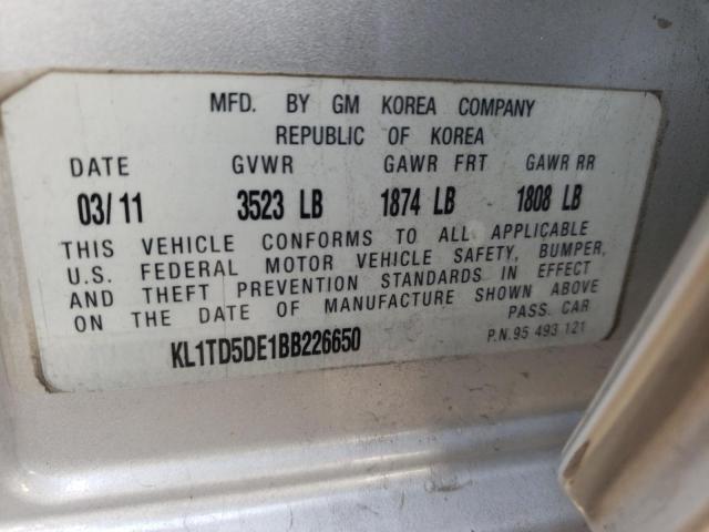 2011 CHEVROLET AVEO LS KL1TD5DE1BB226650