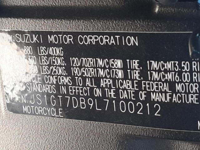 2020 SUZUKI GSX-S 1000 JS1GT7DB9L7100212
