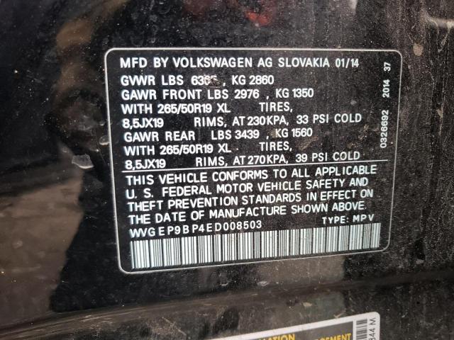 2014 VOLKSWAGEN TOUAREG WVGEP9BP4ED008503