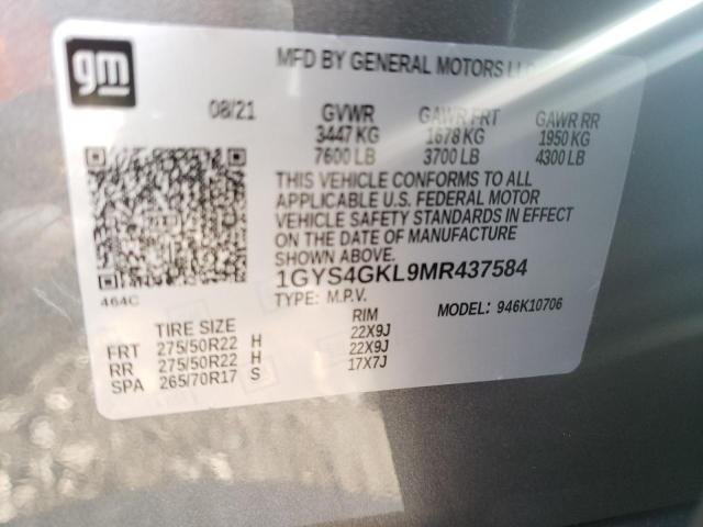 2021 CADILLAC ESCALADE S 1GYS4GKL9MR437584