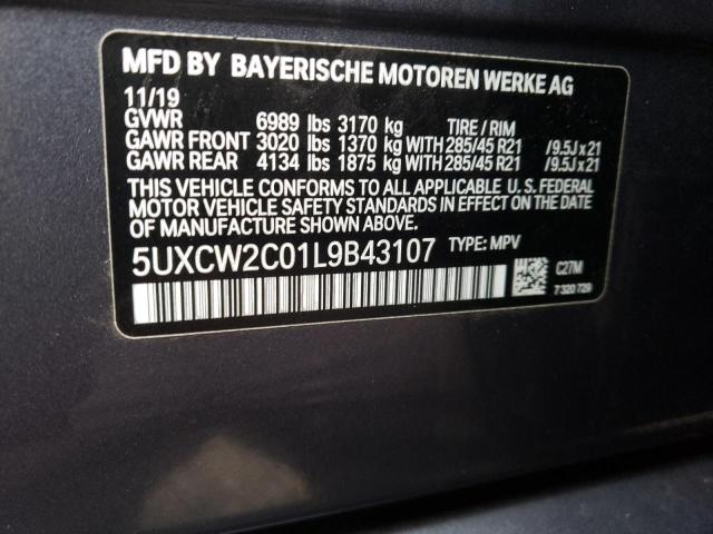 VIN 5UXCW2C01L9B43107 2020 BMW X7, Xdrive40I no.10