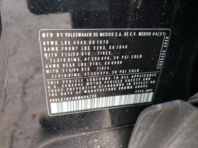 2022 VOLKSWAGEN TAOS SE IQ 3VVLX7B24NM006728
