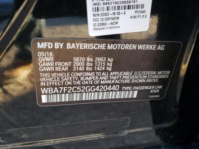 2016 BMW 750 WBA7F2C52GG420440