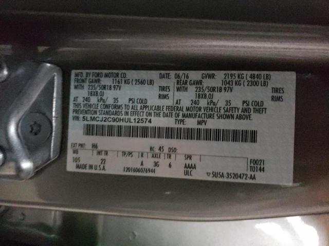2017 LINCOLN MKC BLACK 5LMCJ2C90HUL12574