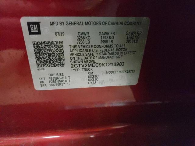 2019 GMC SIERRA LIM 2GTV2MEC9K1213983