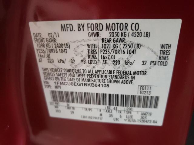 2011 FORD ESCAPE LIM 1FMCU0EG1BKB64108