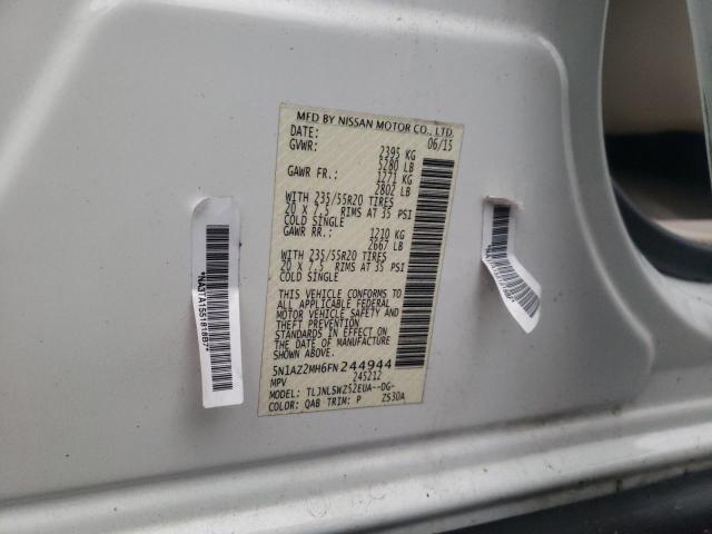 5N1AZ2MH6FN244944 Nissan Murano S 2015. Фото: 9