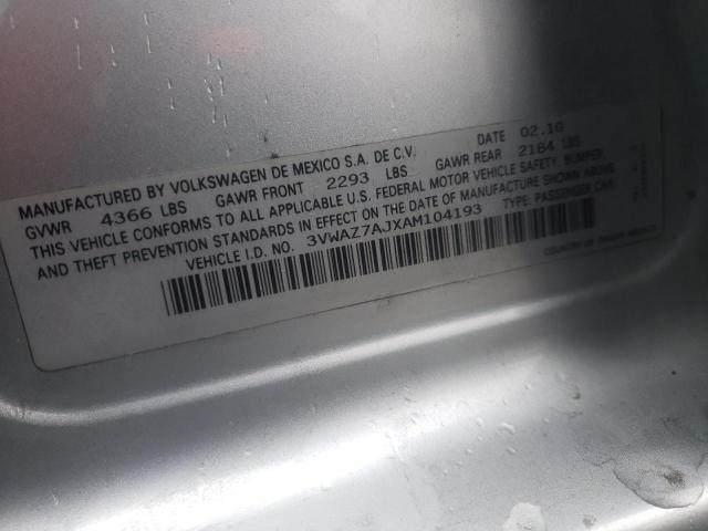 2010 VOLKSWAGEN JETTA LIMI 3VWAZ7AJXAM104193