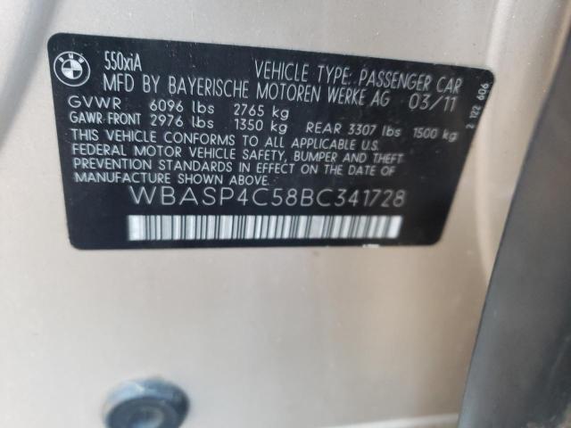 2011 BMW 550 XIGT WBASP4C58BC341728