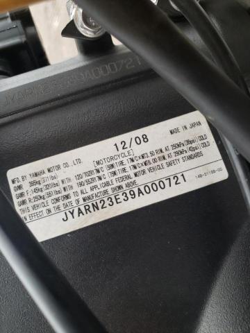 2009 YAMAHA YZFR1 JYARN23E39A000721
