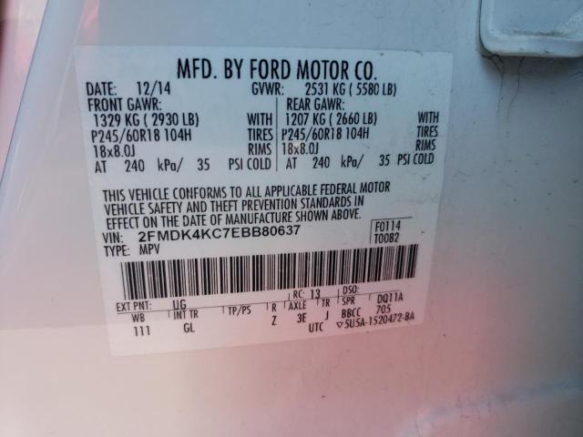 2014 FORD EDGE LIMIT 2FMDK4KC7EBB80637