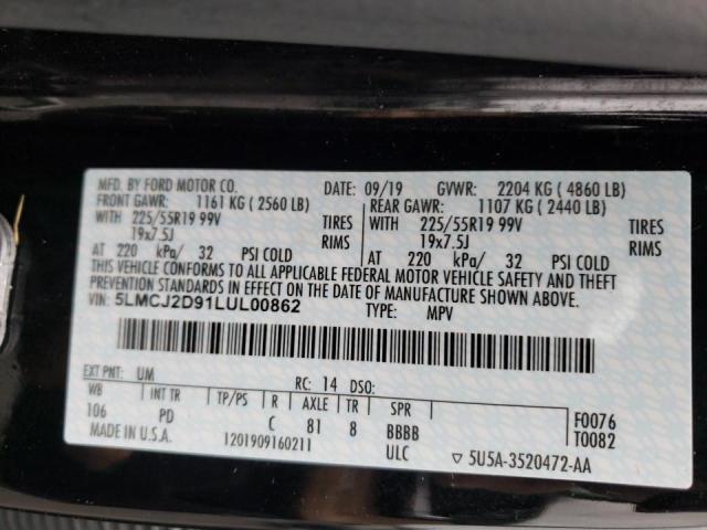 2020 LINCOLN CORSAIR RE 5LMCJ2D91LUL00862