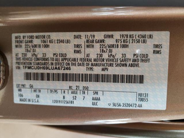 1FMCU0H69LUA67246 FORD ESCAPE 2020