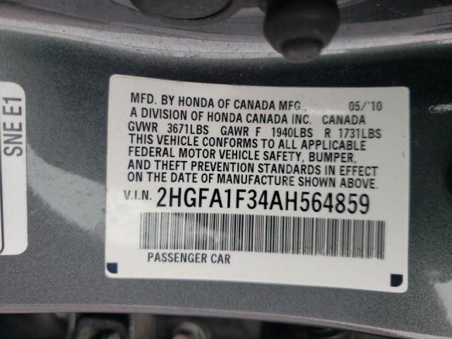2010 HONDA CIVIC VP 2HGFA1F34AH564859