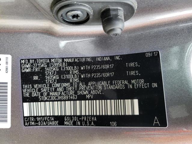 2017 TOYOTA SEINNA 5TDKZ3DC3HS891463