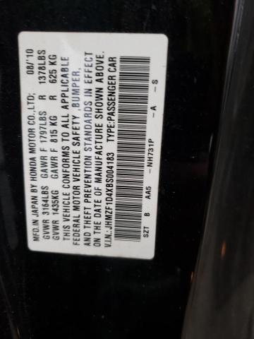 2011 HONDA CR-Z JHMZF1D4XBS004183