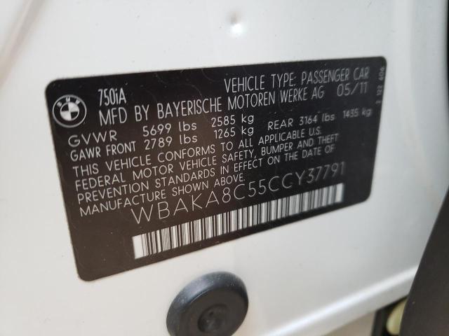2012 BMW 760 WBAKA8C55CCY37791
