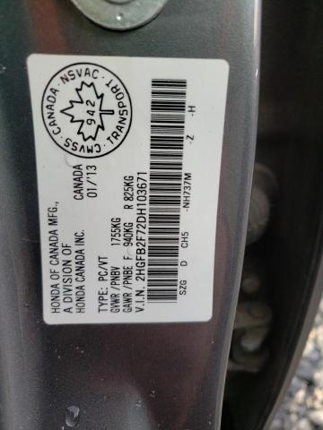 2013 HONDA CIVIC TOUR 2HGFB2F72DH103671