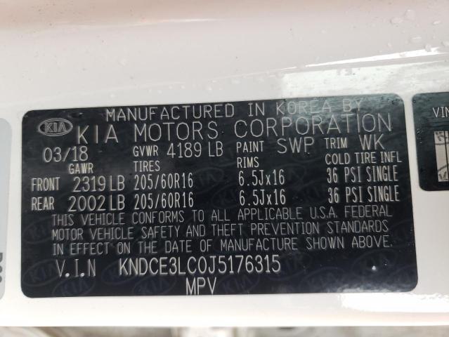 2018 KIA NIRO TOURI KNDCE3LC0J5176315