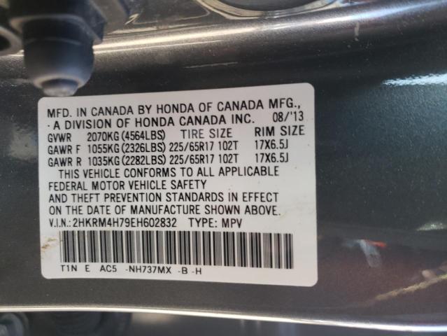 2014 HONDA CR-V EXL, 2HKRM4H79EH602832 - 10