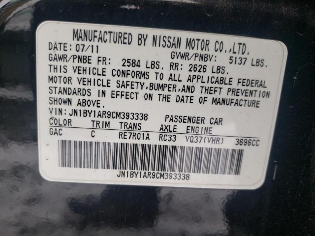 2012 INFINITI M37 X JN1BY1AR9CM393338