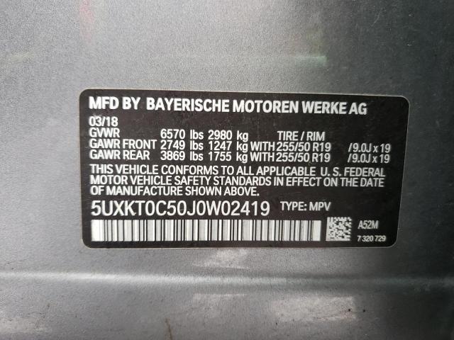 2018 BMW X5 XDR40E 5UXKT0C50J0W02419