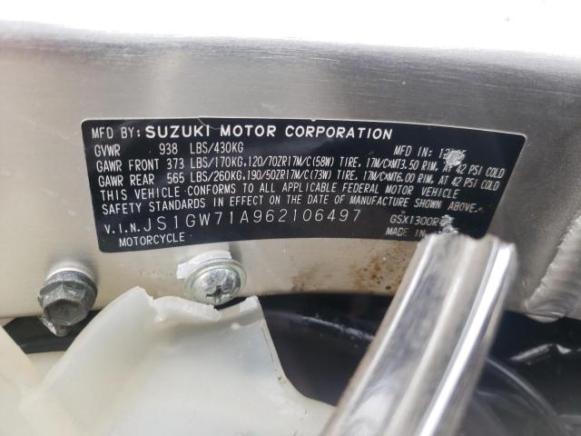 2006 SUZUKI GSXR1300R JS1GW71A962106497