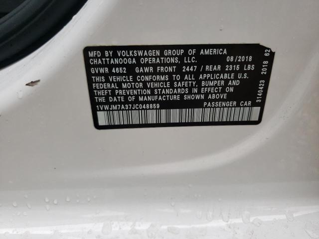 2018 VOLKSWAGEN PASSAT GT 1VWJM7A37JC048859