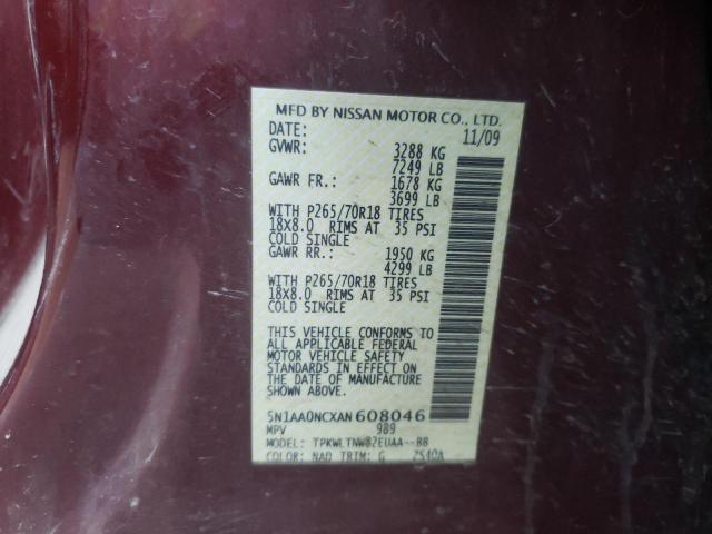 2010 NISSAN ARMADA SE 5N1AA0NCXAN608046