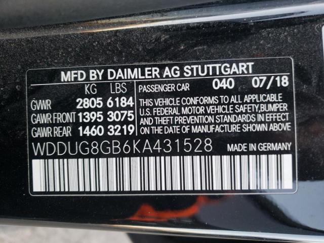 2019 MERCEDES-BENZ S 560 4MAT WDDUG8GB6KA431528