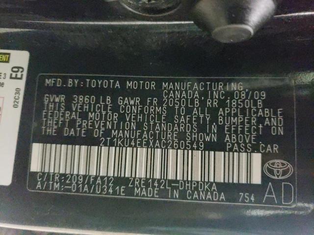 2010 TOYOTA COROLLA MA 2T1KU4EEXAC260549