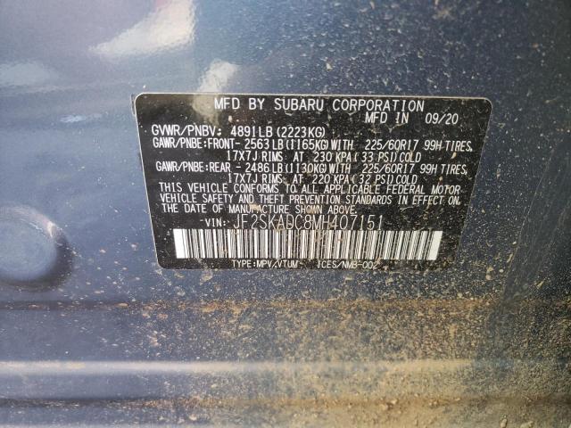 2021 SUBARU FORESTER JF2SKADC8MH407151