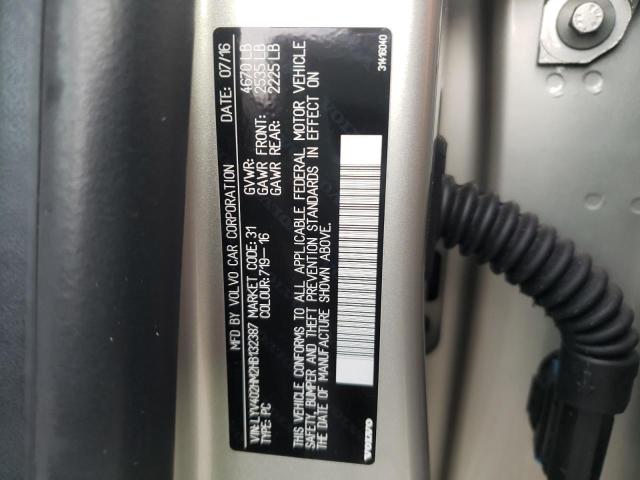 2017 VOLVO S60 PLATIN LYV402HM2HB132387