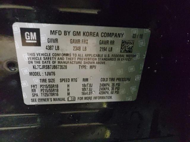 2018 CHEVROLET TRAX PREMI KL7CJRSB7JB673528