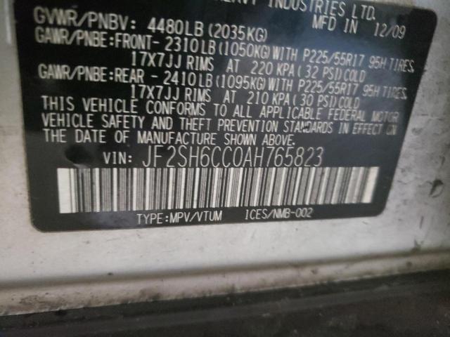 2010 SUBARU FORESTER JF2SH6CC0AH765823
