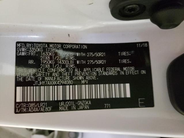 2019 LEXUS LX 570 JTJHY7AXXK4294080