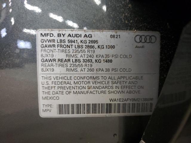 2021 AUDI Q5 E PREMI WA1E2AFY0M2138886