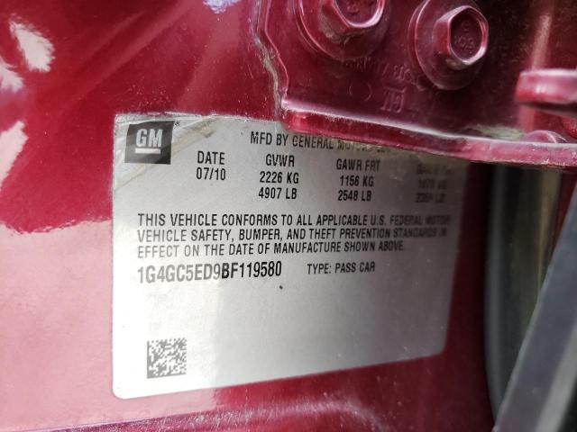 2011 BUICK LACROSSE C 1G4GC5ED9BF119580