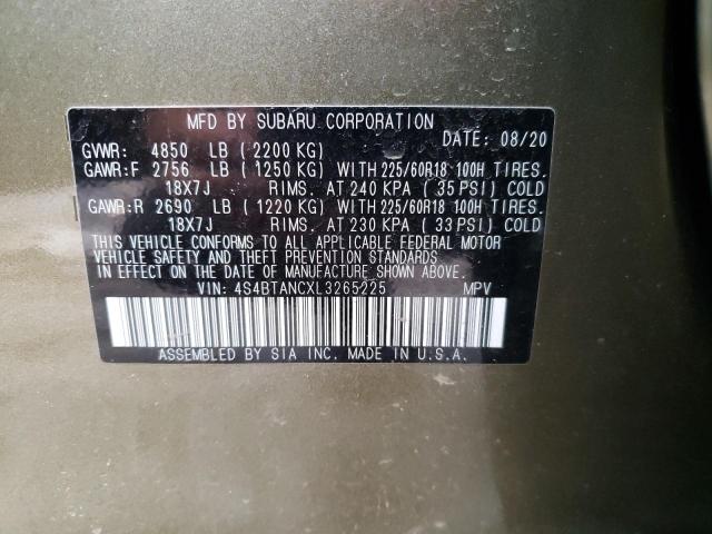 2020 SUBARU OUTBACK LI 4S4BTANCXL3265225