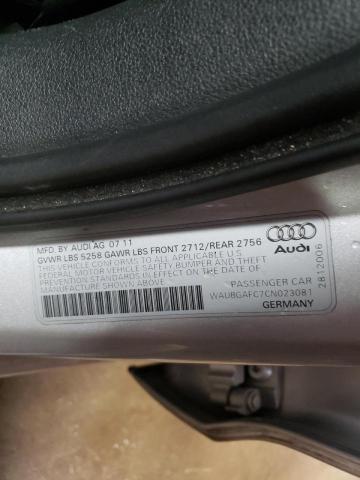 2012 AUDI A6 WAUBGAFC7CN023081