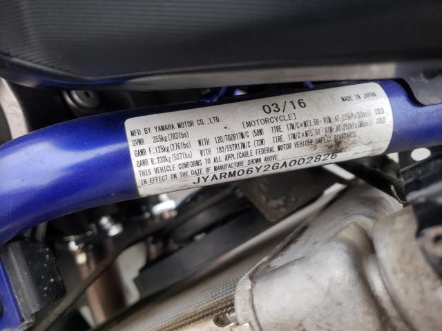 2016 YAMAHA FZ07 C JYARM06Y2GA002826