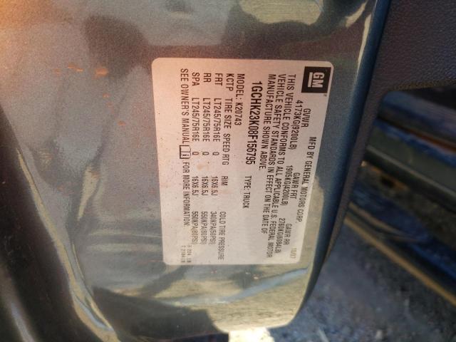 1GCHK23K08F156795 Chevrolet Silverado 2008. Фото: 9